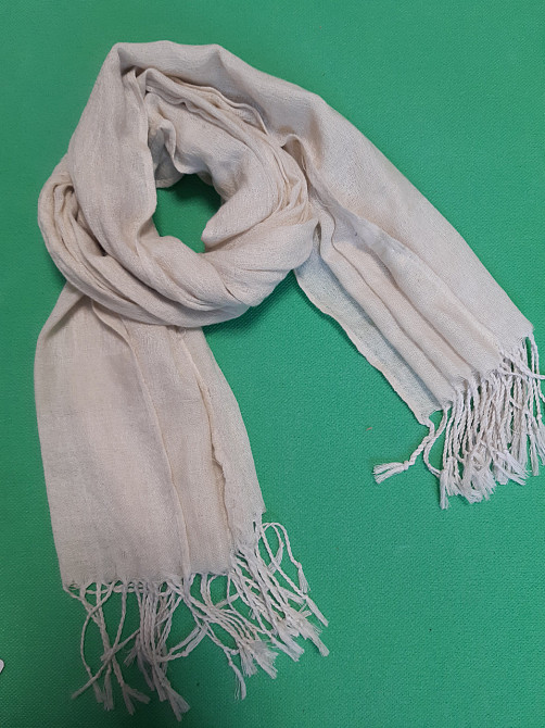 Бежевый шарф женский - размер шарфа приблизительно 170*65см, 100% полиэстер Киев - изображение 2