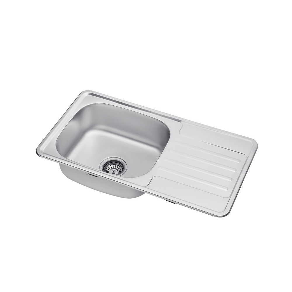Кухонна мийка з нержавіючої сталі Kroner KRP Satin - 76х42 (0.8 мм) Київ - фото 5