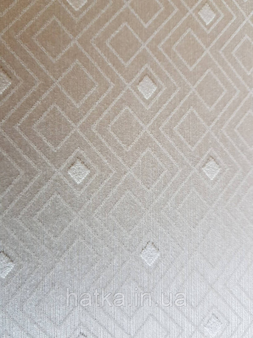 Текстильні шпалери на флізеліновій основі Cador Rasch Textil 086620 ромби геометрія абстракція молочні бежеві Київ - фото 3