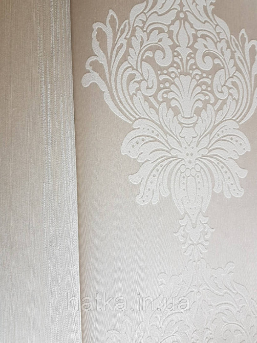 Текстильні шпалери на флізеліновій основі Cador Rasch Textil 086798 вензелі молочний бежевий Київ - фото 4