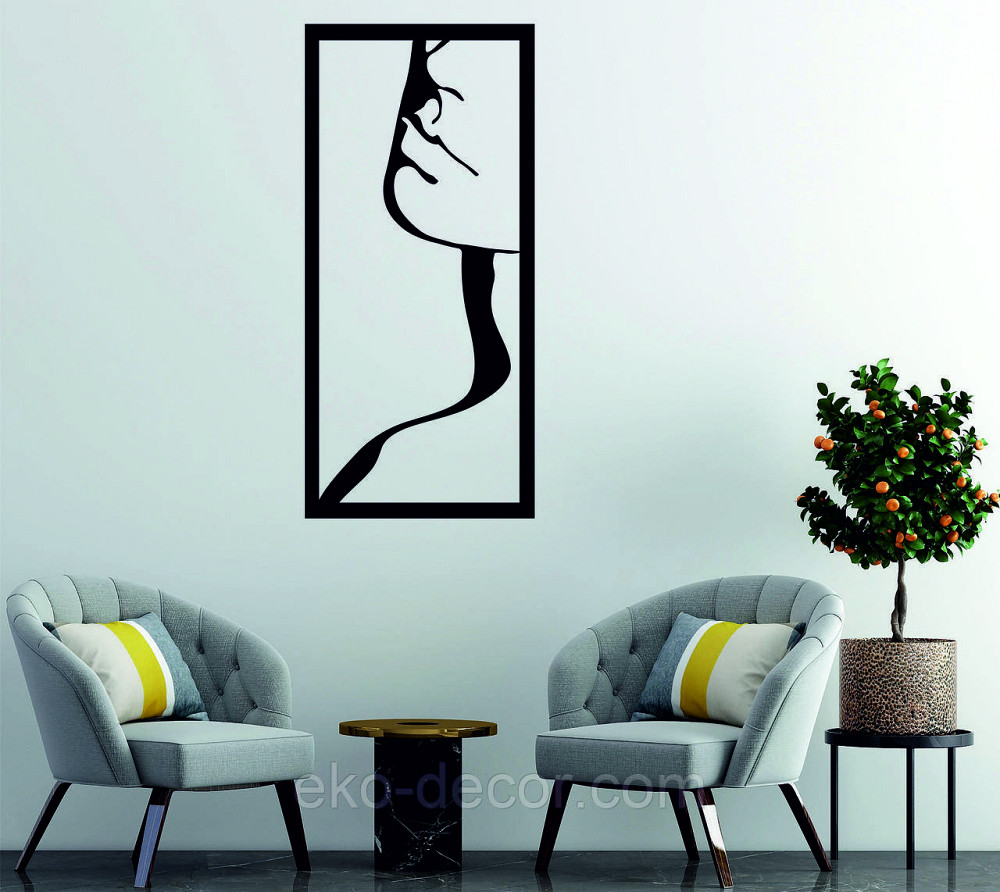 Декоративне настінне Панно «Сілует жінки», Декор на стіну 90*39 см, Чорний Київ - фото 4