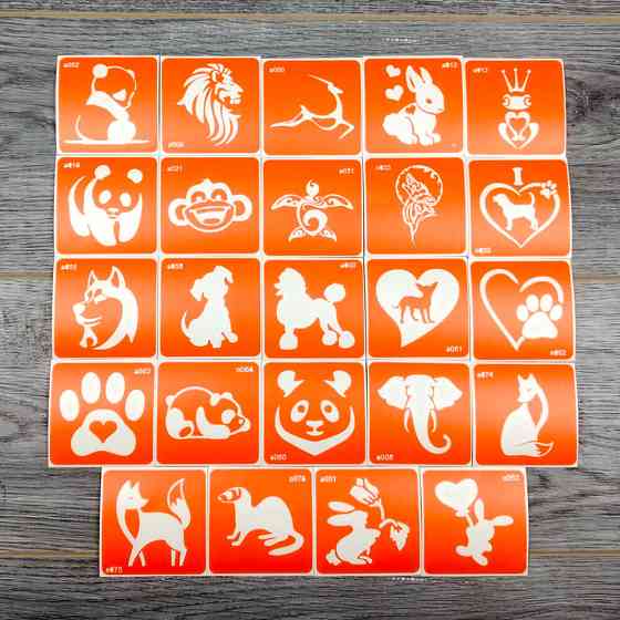 Набор трафаретов для био-тату «A - животные» a-simple_24_1 Винница