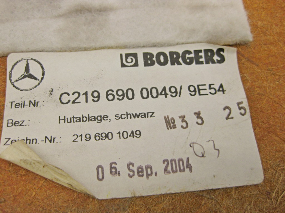 Mercedes-Benz  A2196900049 9E54 Задня полиця чорна CLS C219 Одесса - изображение 12