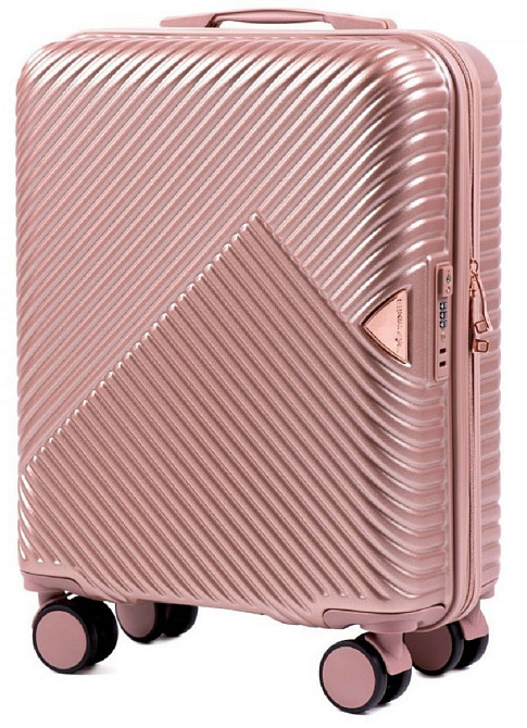 Валіза пластикова WINGS WN01 мала 55 см золотисто-рожева Київ - фото 1
