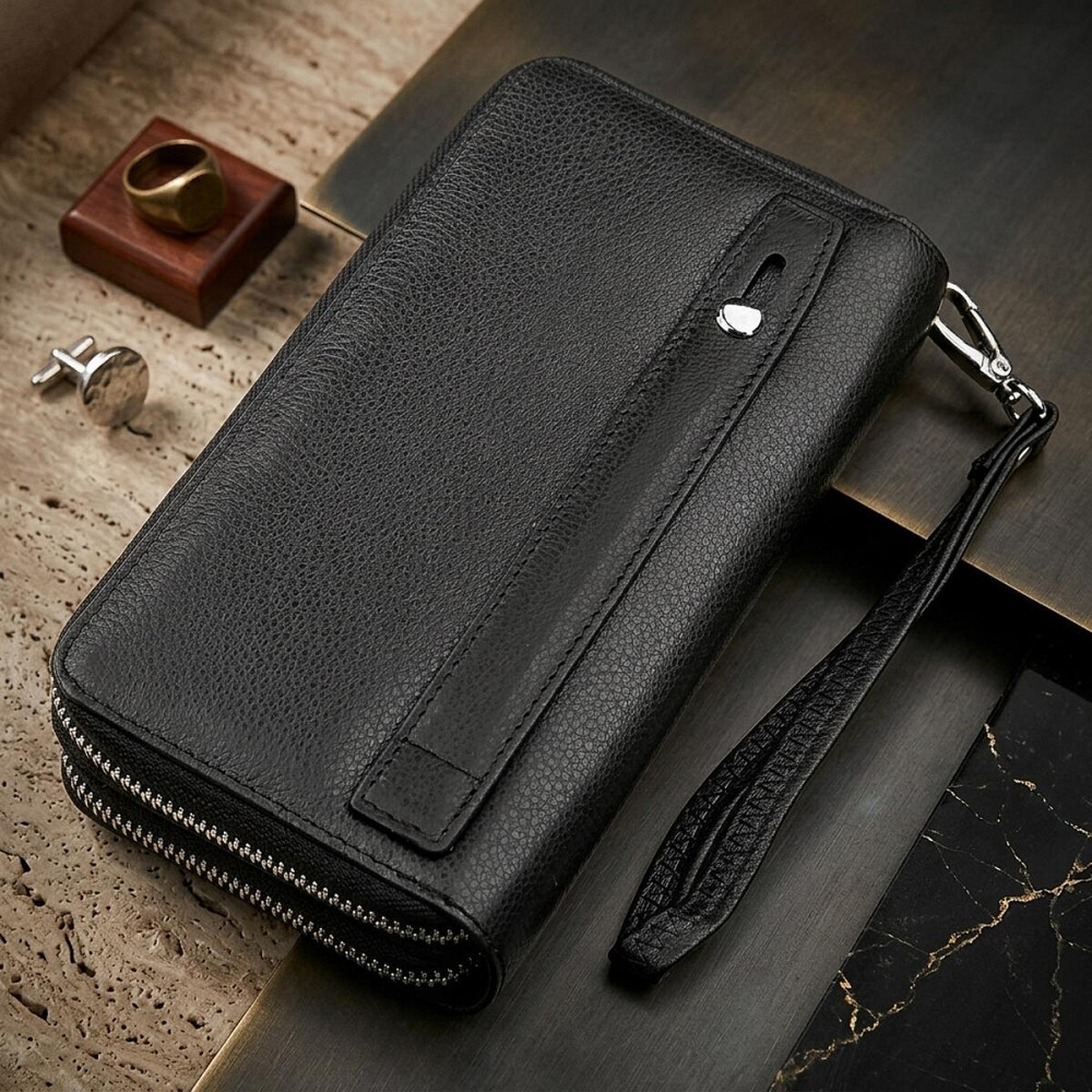 Чоловічий гаманець ST Leather 18451 (ST127) натуральна шкіра Чорний Київ - фото 10