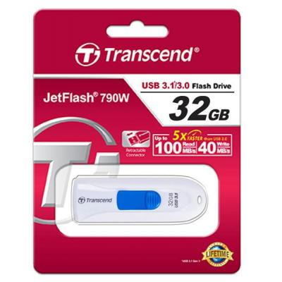 USB флеш накопичувач Transcend 32GB JetFlash 790 USB 3.1 (TS32GJF790W) Вінниця - фото 5