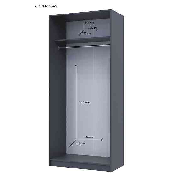Комплект шаф для одягу Doros Промо (2 шт.) 180х48х204 см Графіт (DRS-011209) Львів