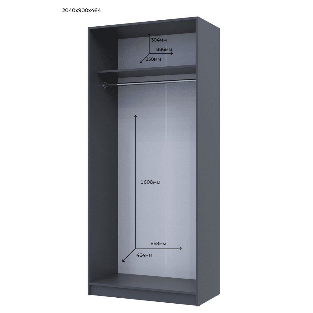 Комплект шаф для одягу Doros Промо (2 шт.) 180х48х204 см Графіт (DRS-011209) Львів - фото 5