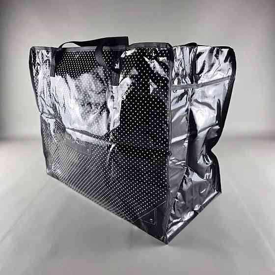 Полипропиленовая сумка на змейке  хозяйственная  с цветным рисунком №4 Горошек (1 шт) Харьков