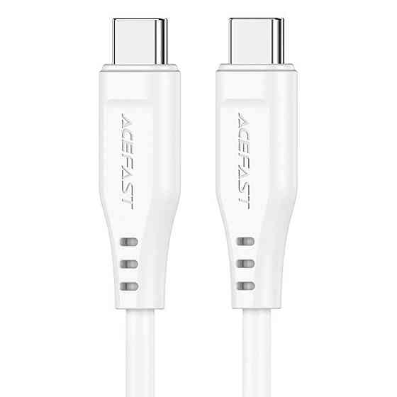Кабель ACEFAST C3-03 Type-C to Type-C 3A, 60W, 1.2m, TPE, TPE connectors, White Киев