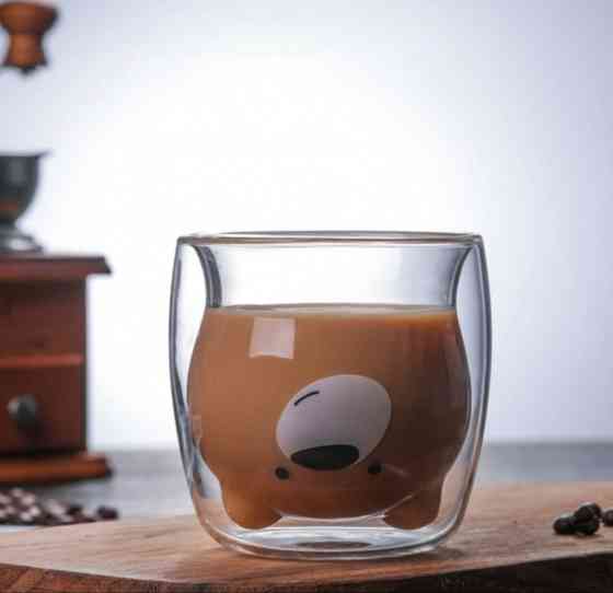 Стакан з подвійним дном дитячий ведмедик для какао та чаю Вінниця