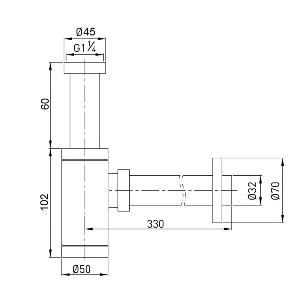 Сифон для раковин циліндричний Globus Lux GS-32-105-00 Київ - фото 8