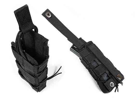 Підсумок під магазин АК/РПК одинарний відкритий чорний (MOLLE, підсумок на розгрузку, жилет, РПС) Коломыя