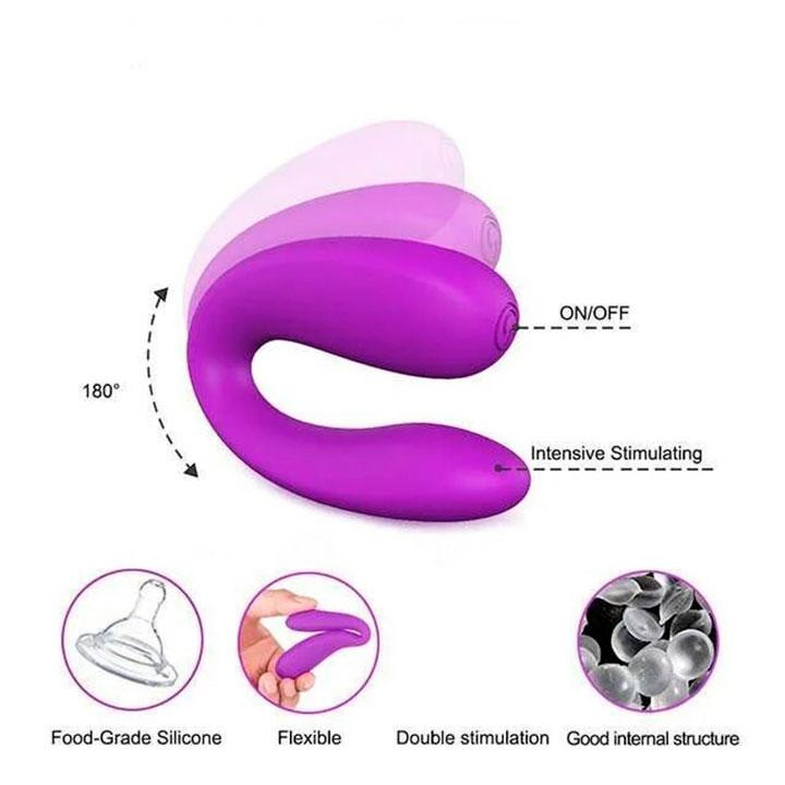 Парный вибратор для двойной стимуляции G-Spot - Розовый – Вибраторы Винница - изображение 6