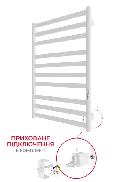 Электрический полотенцесушитель HF York 770х530 TR K белый мат Киев - изображение 2