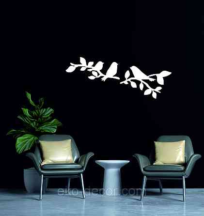 Декоративне настінне Панно  «Птахи» , Декор на стіну 70*27 см, Білий Київ