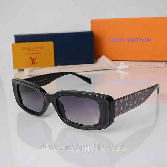 Брендові жіночі сонцезахисні окуляри LV (37502) чорні Київ