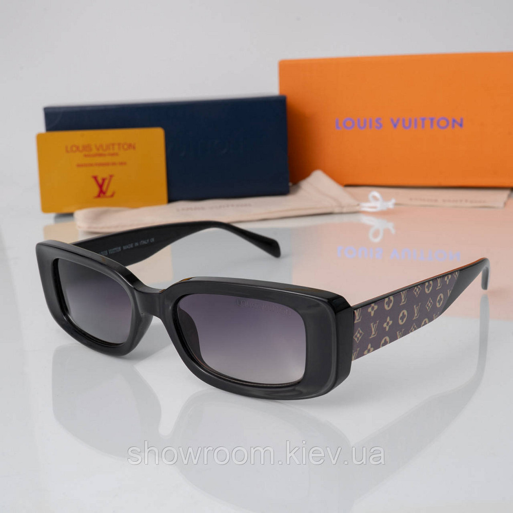 Брендові жіночі сонцезахисні окуляри LV (37502) чорні Київ - фото 1