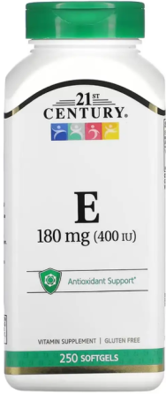 Витамин Е 21st Century E 180 mg (400IU) 250 гэл капс Киев
