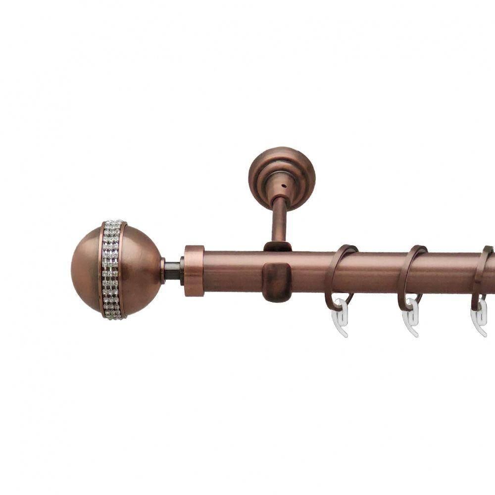 Карниз Orvit Авея металевий однорядний відкритий гладка труба кільце фасонне металеве  Мідь 25 мм 300 см Львов - изображение 1