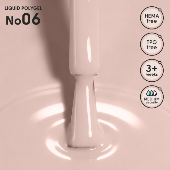 Жидкий полигель для ногтей 06 Liquid PolyGel Shelly 12 мл Киев