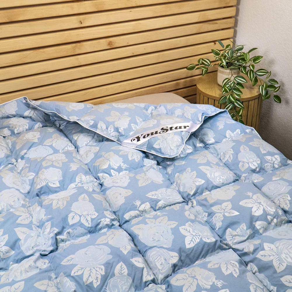 Двуспальное одеяло YouStar из искусственного лебединого пуха, размер 175x205 см (Голубой) Сумы - изображение 6