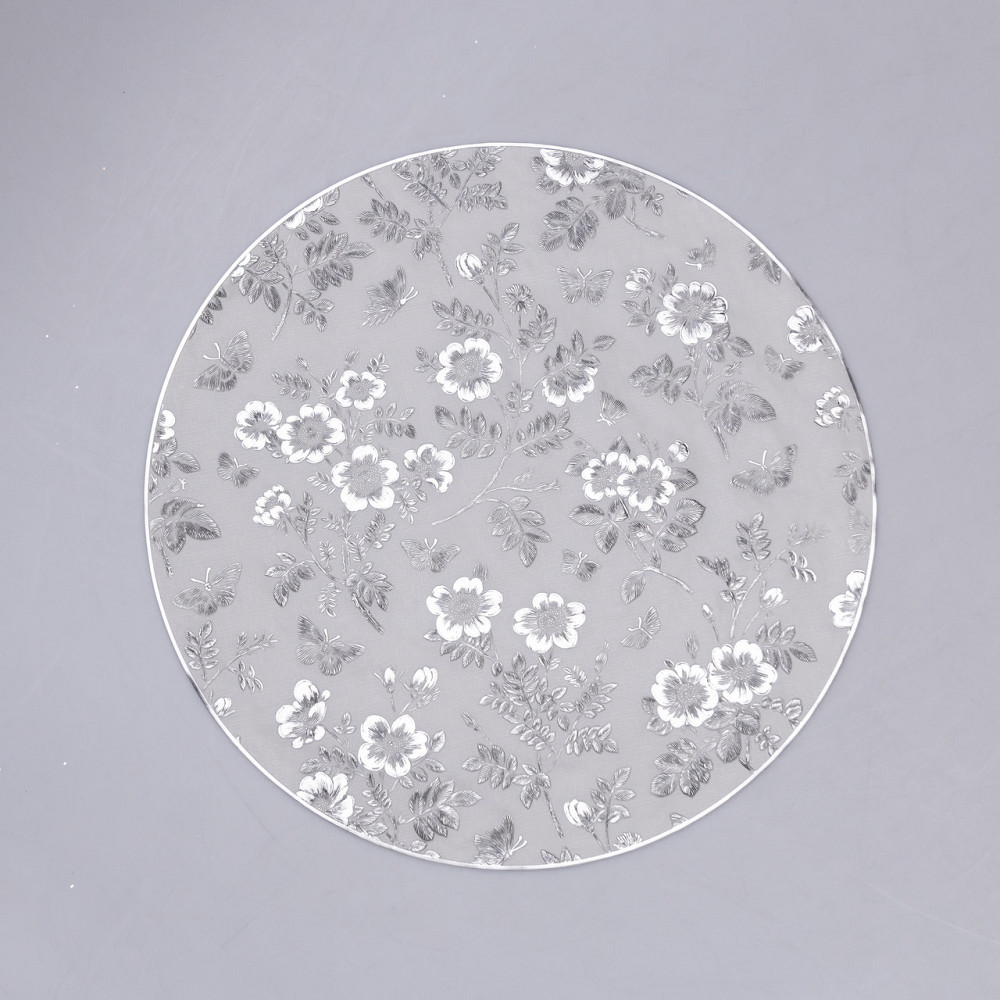 Yiwu Килимок для сервірування столу Flowers 38 см, срібло HP-36327-12G Коломыя - изображение 1