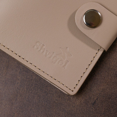 Портмоне Shvigel Кожаное Бежевое (16489) Винница - изображение 3