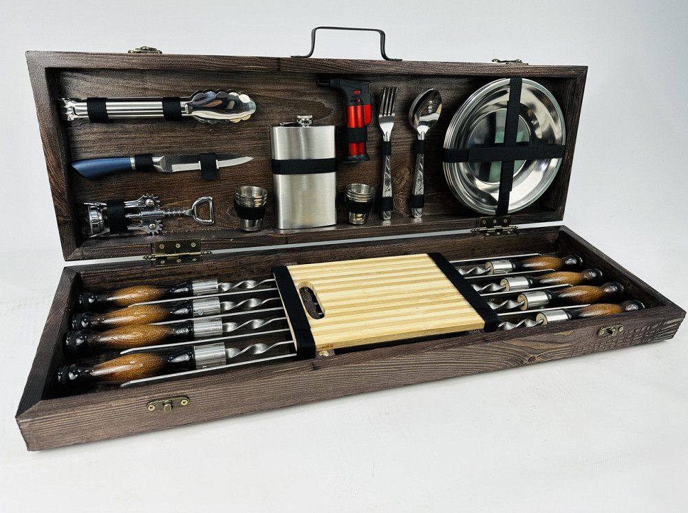 Подарунковий набір шампурів в дерев'яному кейсі МАКСІ HAPPY DAYS Тернопіль - фото 3