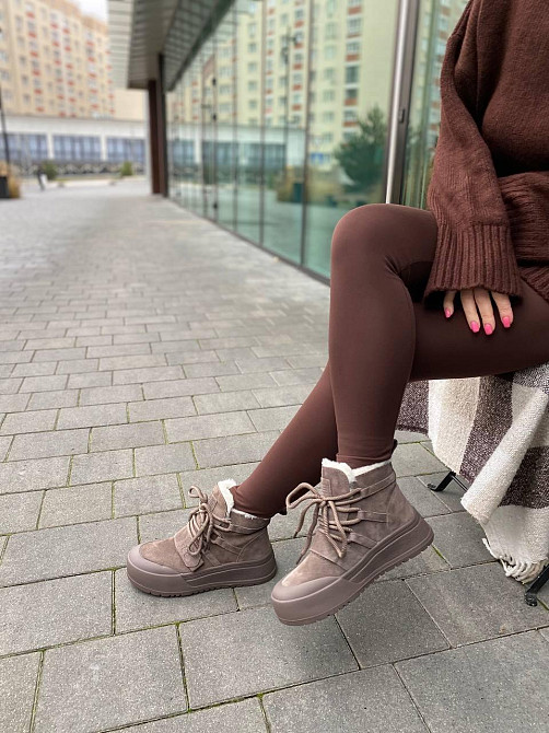 Угги жіночі PLPS -5 коричневі (зима, замша натуральна) (6020) Коломыя - изображение 4