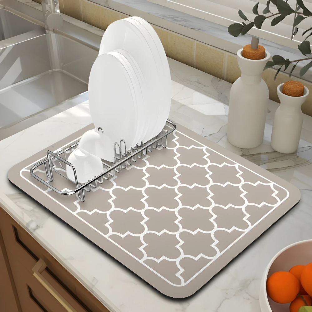 Коврик кухонный на столешницу для посуды, бытовых приборов,резиновый, влагопоглощающий,защитный,хаки Каменец-Подольский - изображение 3