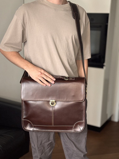Сумка чоловіча Vintage 14085 для ноутбука Коричнева Київ - фото 1