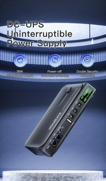 Повербанк для роутеров Doocreate DC1036L-36W (4x18650) 5V 9V 12V USB POE (15/24V) + LCD 12000мА Киев - изображение 10
