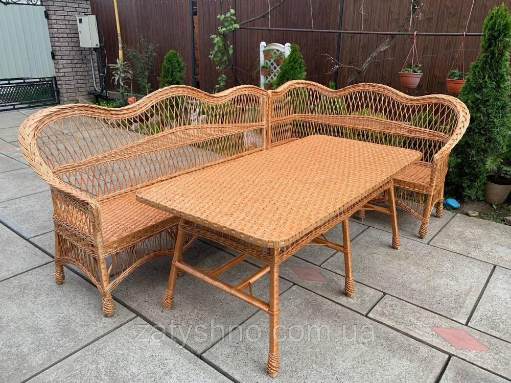 Плетені меблі з куточком із лози Київ - фото 2