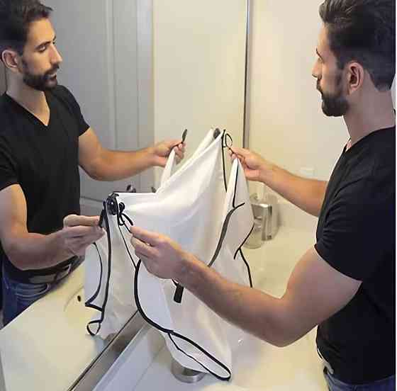 Накидка мужская для бритья бороды и стрижки 107 на 70 белый Киев