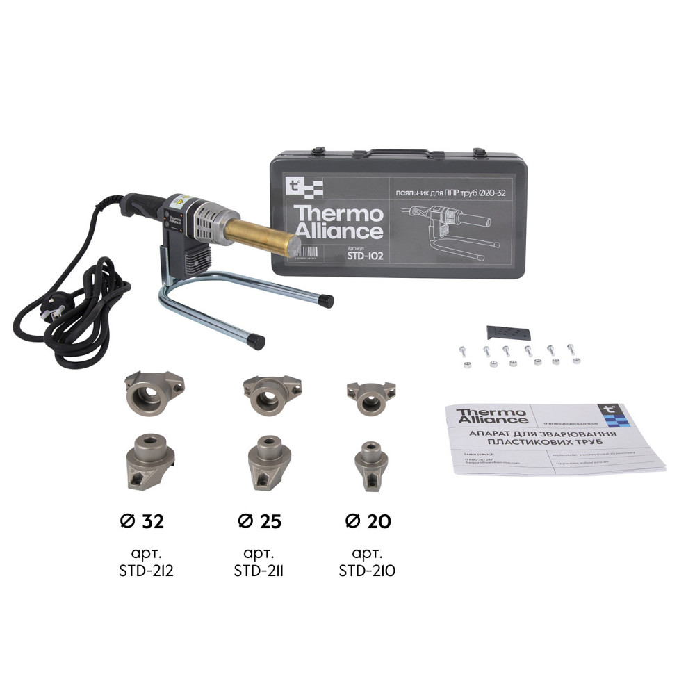 Паяльник для пластикових труб Thermo Alliance STD-102 Ø 20-32 (автоматичний 700W) Київ - фото 8