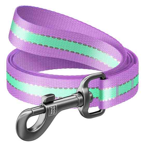 Поводок для собак нейлоновый WAUDOG Nylon, светонакопительный, Ш 15 мм, Дл 122 см фиолетовый Киев