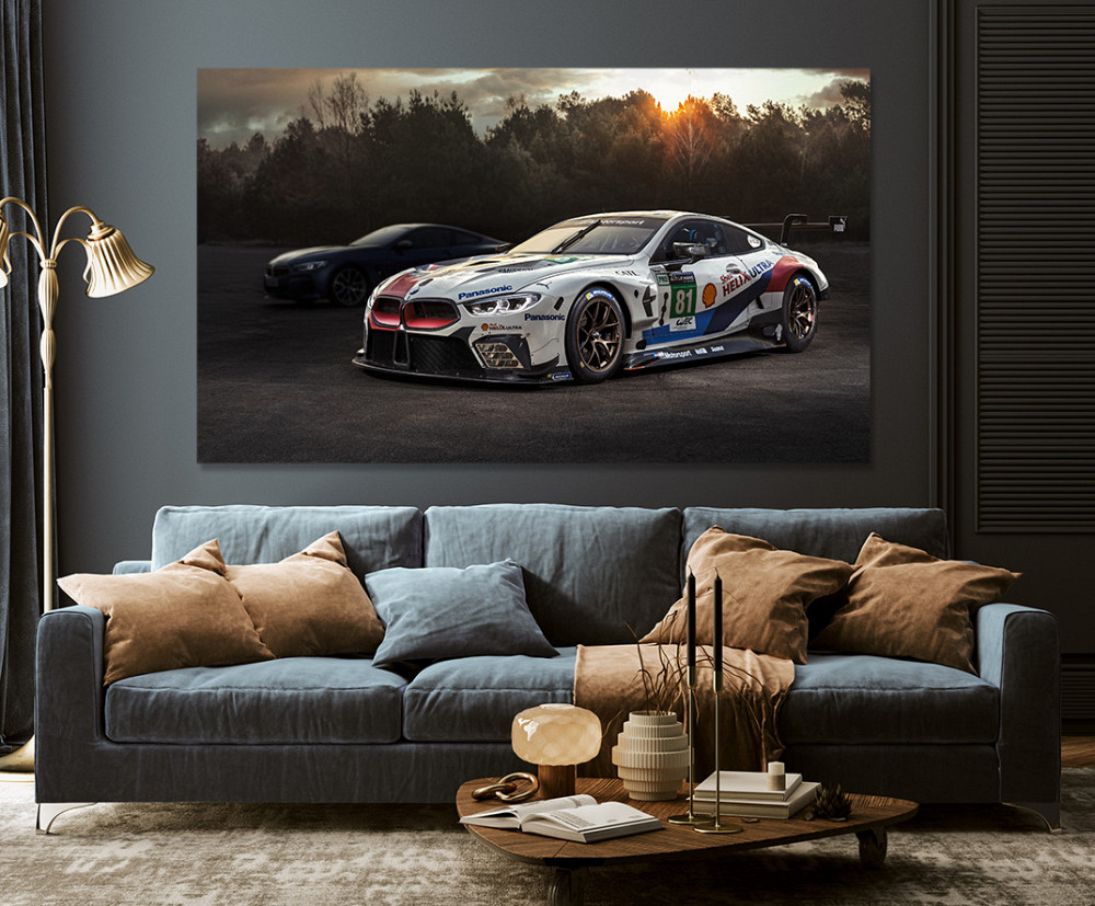 Картина холст у вітальню / спальню   Спорткар BMW    MLP_77 ( 60х30см ) 40x80 см Київ - фото 3
