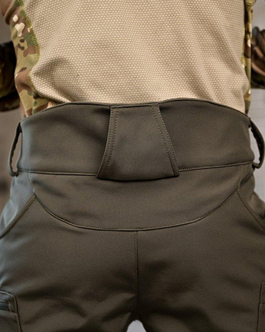 Тактические штаны софтшел DRAFT  высокая талия олива ВТ7616 Одесса - изображение 3