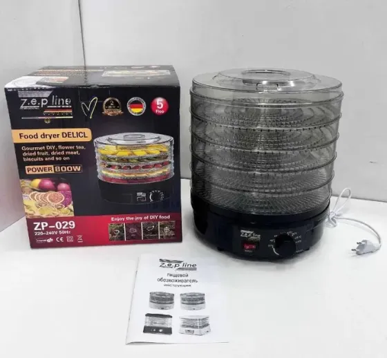 Сушилка для овощей и фруктов Zepline ZP-029 сушилка дегидратор 800 Вт Черная Коломия