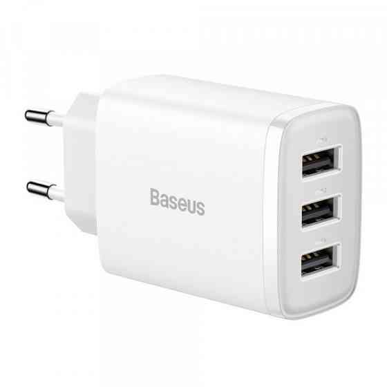 Зарядний пристрій 3xUSB 17W (USB-A) Білий Baseus (CCXJ020102) Київ