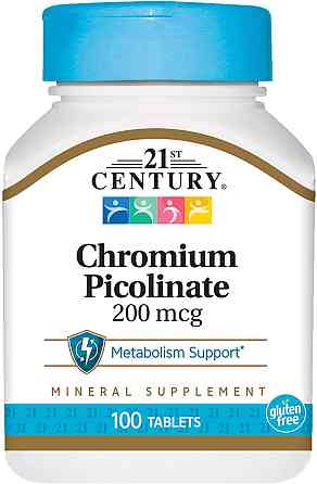 Піколінат хрому 21st Century Chromium Picolinate 200 mcg 100 tablets Луцьк