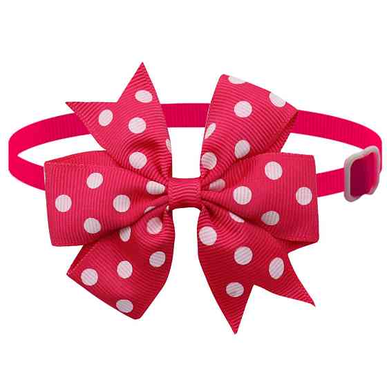 Бантик на шею для собак и котов one size малиново-белый Киев