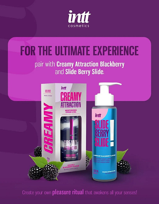 Крем-гель для тела Intt Creamy Attraction Blackberry, для поцелуев, 100 мл Sex Aura Київ - фото 4