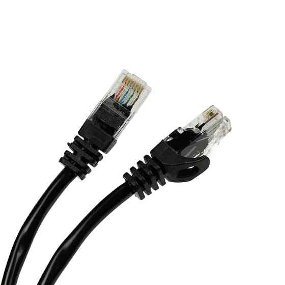 Патч-корд мережевий гігабітний Trinix UTP, RJ-45, CAT.5 0.3m Black (73-00604) Київ