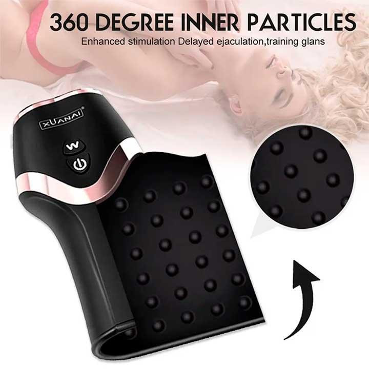 Чоловічий автоматичний мастурбатор із вібрацією "Xuanai" 12 режимів - Чорний Вінниця - фото 8