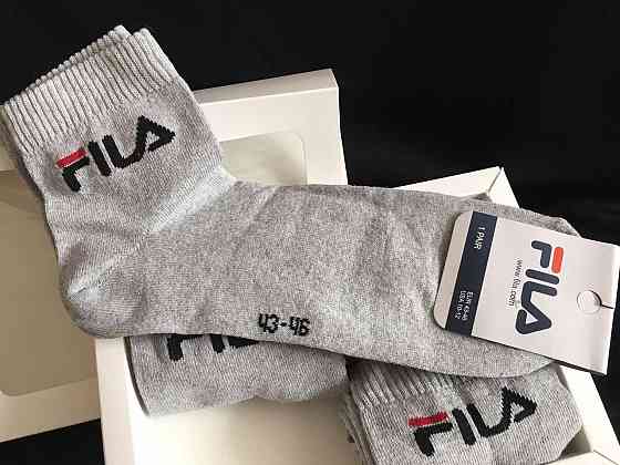 🎁 Подарунковий набір чоловічих шкарпеток 🧦 FILA | 4 пари у коробці | Якісні брендовані носки Киев