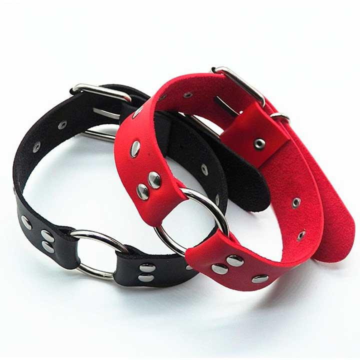 Чокер с заклёпками и кольцом - Чёрный – Садо-мазо Винница - изображение 2