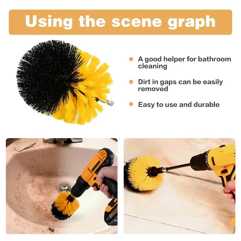 Набір нейлонових щіток для дрелі та дому, 3 шт Київ - фото 7