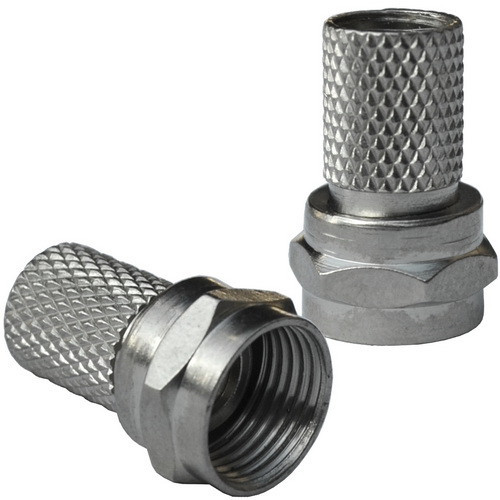 Штекер F (RG-6) накрутка с резинкой, длина 20мм, цинк Полтава - изображение 1